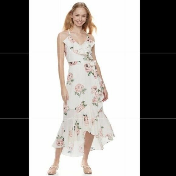 NWT Disney Princess White Pink Floral Dress Sz M - Picture 1 of 5